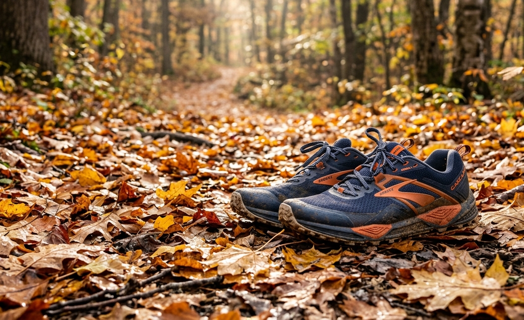 https://gralnoro.eu/wp-content/uploads/2026/04/02.png Laufschuhe auf einem herbstlichen Waldweg